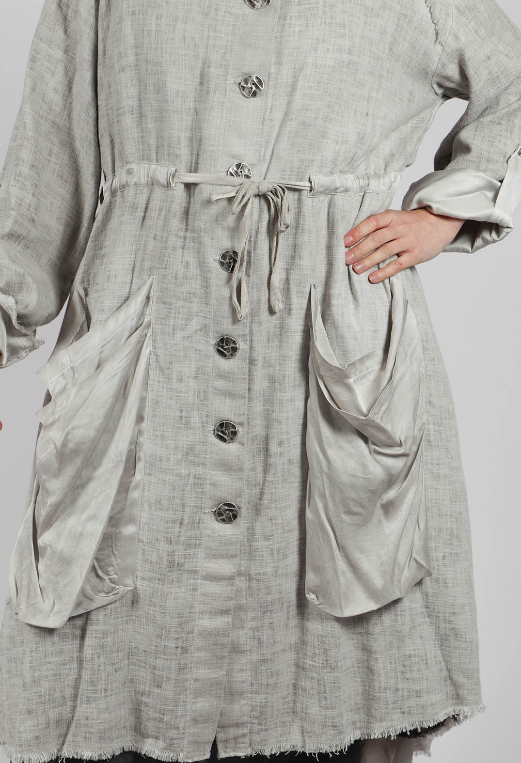Dust Coat with Large Pockets in Grey Shadow