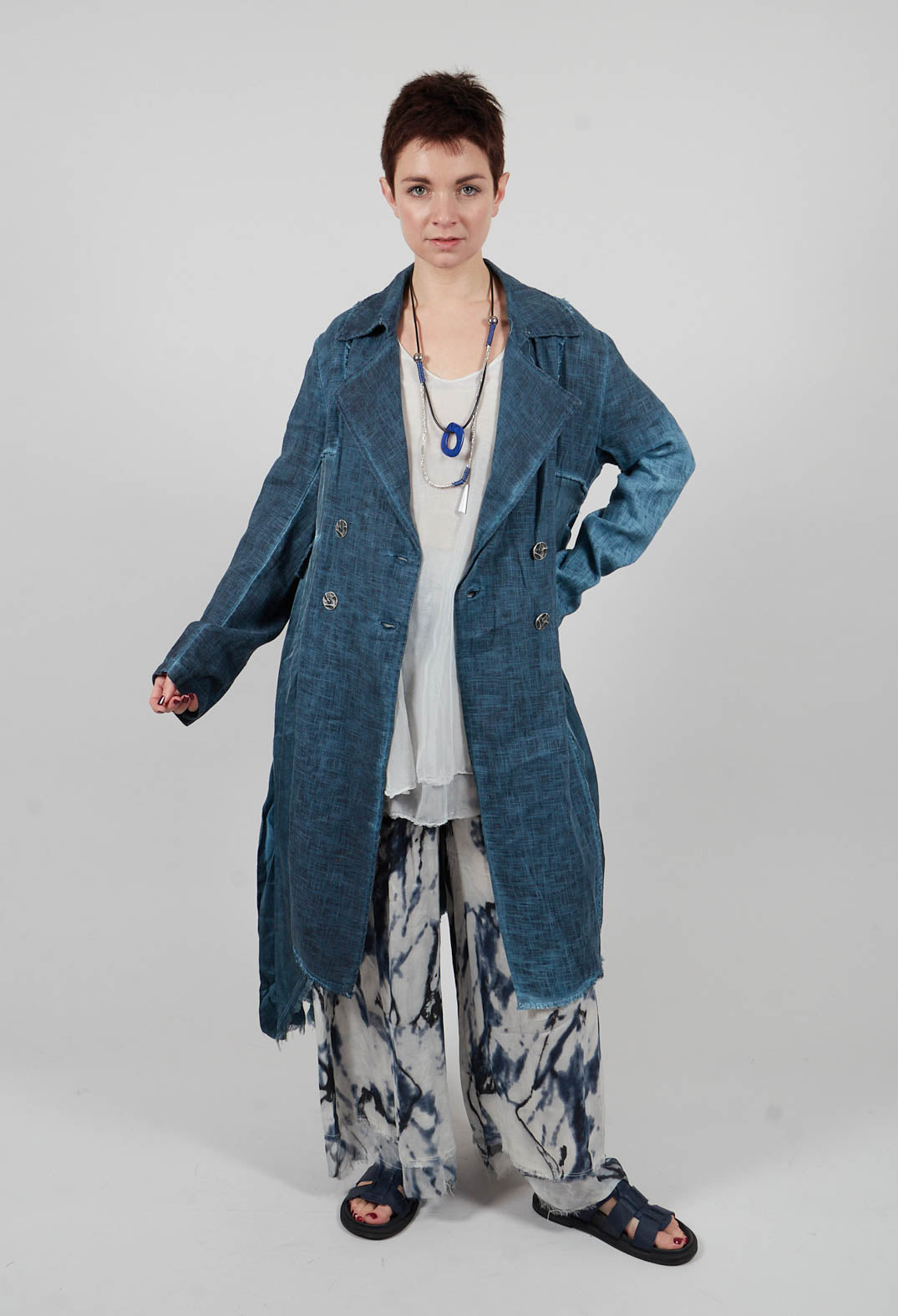 Blazer Dust Coat in Blue Matisse