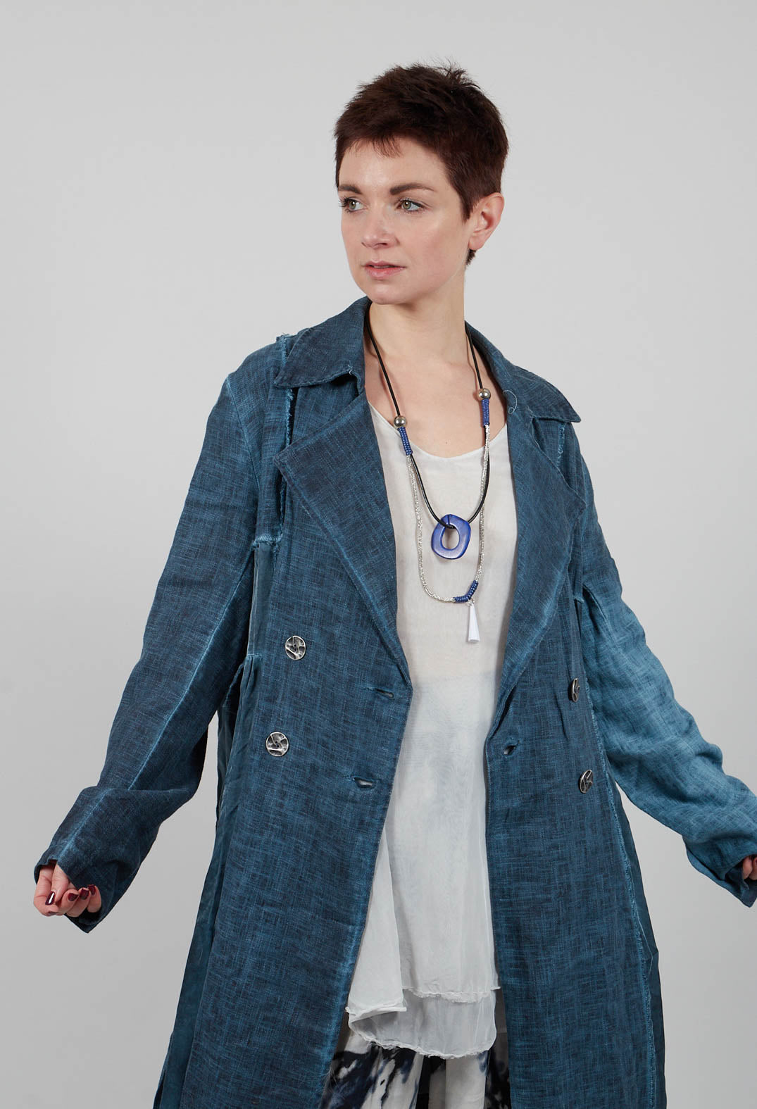 Blazer Dust Coat in Blue Matisse