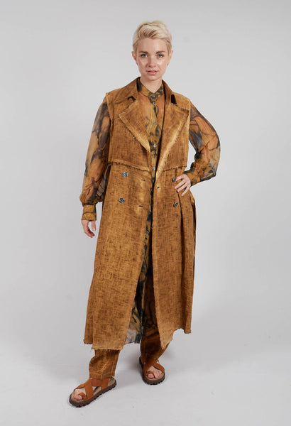 Sanctamuerte Maxi Gilet in Bronze Honey | Olivia May