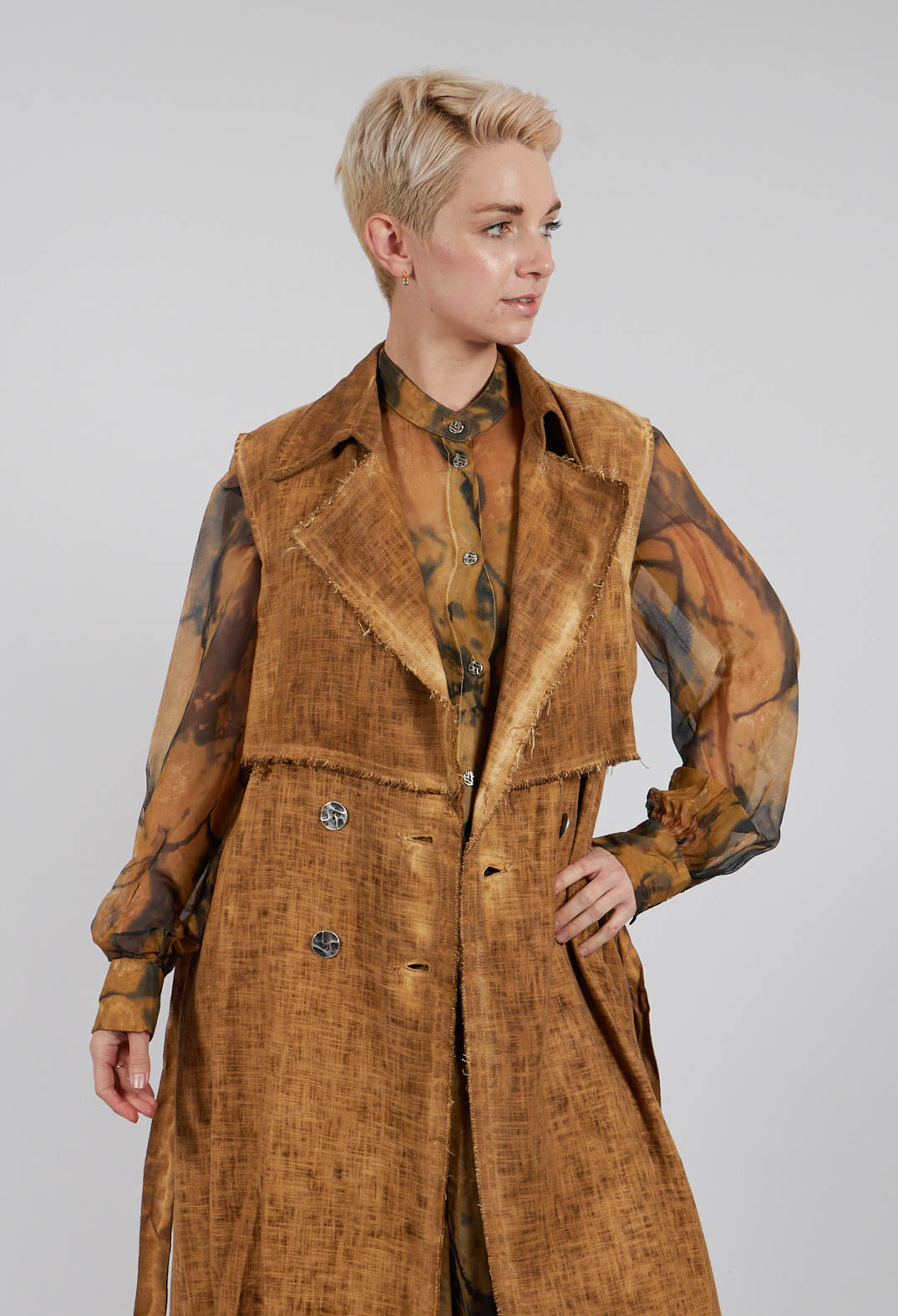Maxi Gilet in Bronze Honey