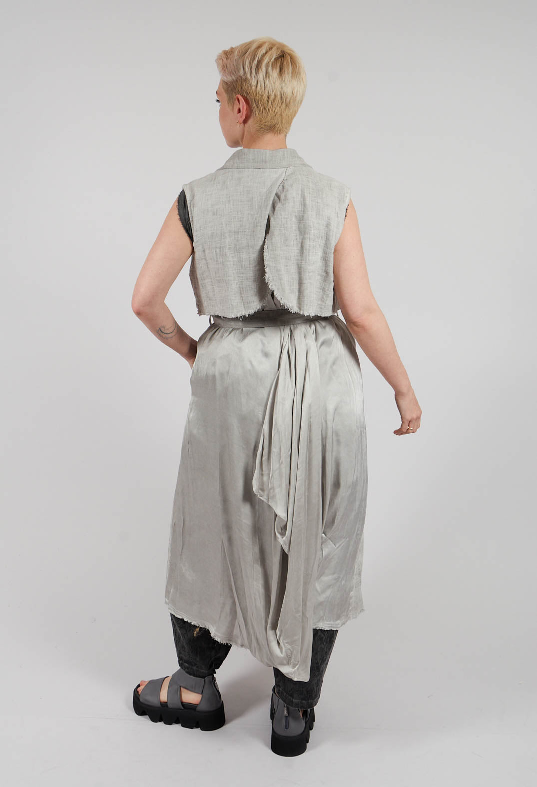 Maxi Gilet in Grey Shadow