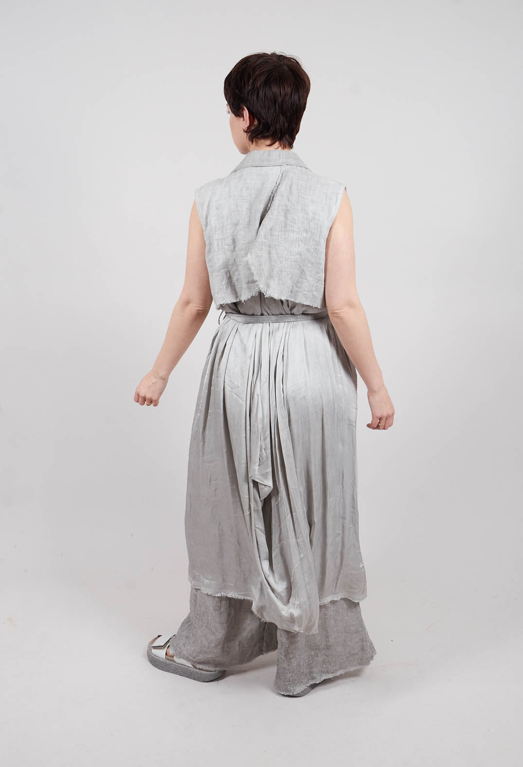 Maxi Gilet in Grey Shadow