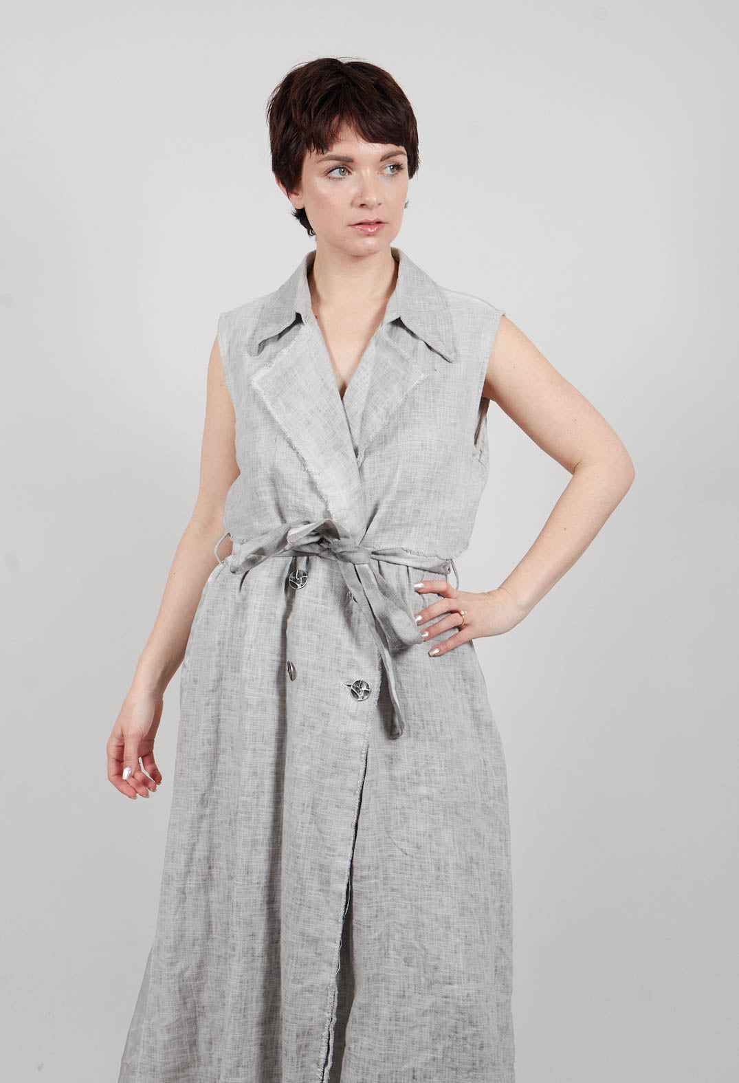 Maxi Gilet in Grey Shadow