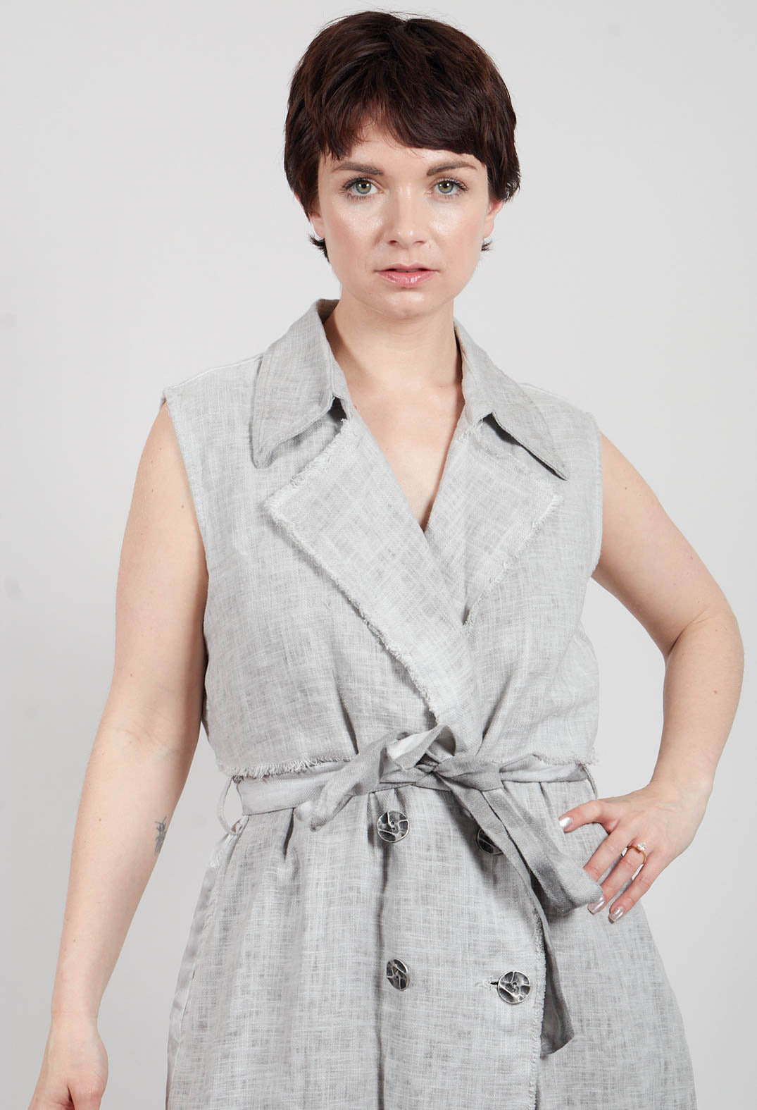 Maxi Gilet in Grey Shadow