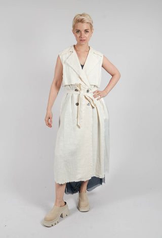 Maxi Gilet in Antique White
