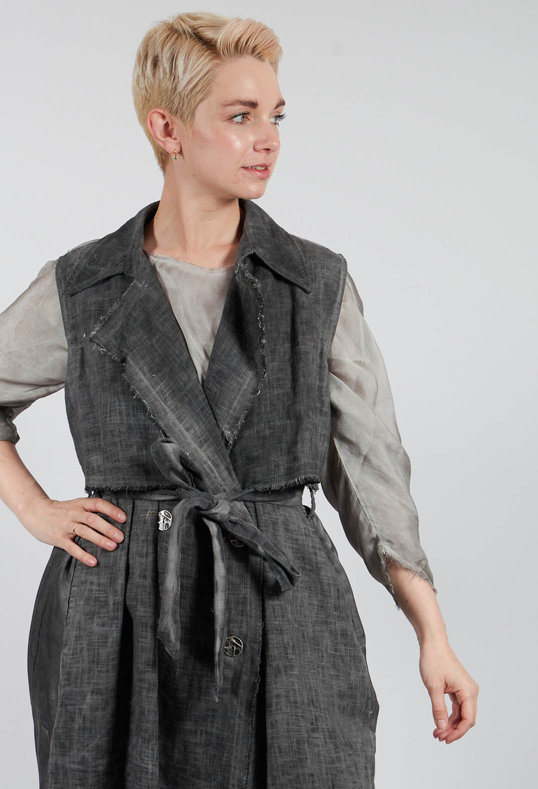 Maxi Gilet in Anthracite