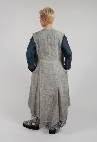Reversible Gilet in Printed Grey Shadow