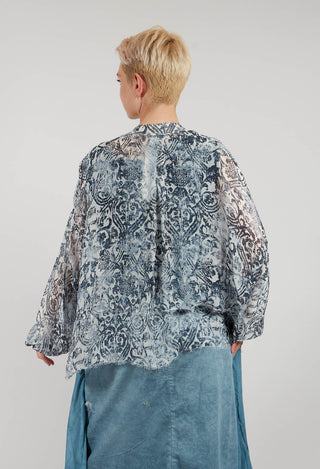 Long Sleeve Blouse in Antique White Print