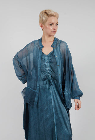 Long Sleeve Blouse in Blue Matisse