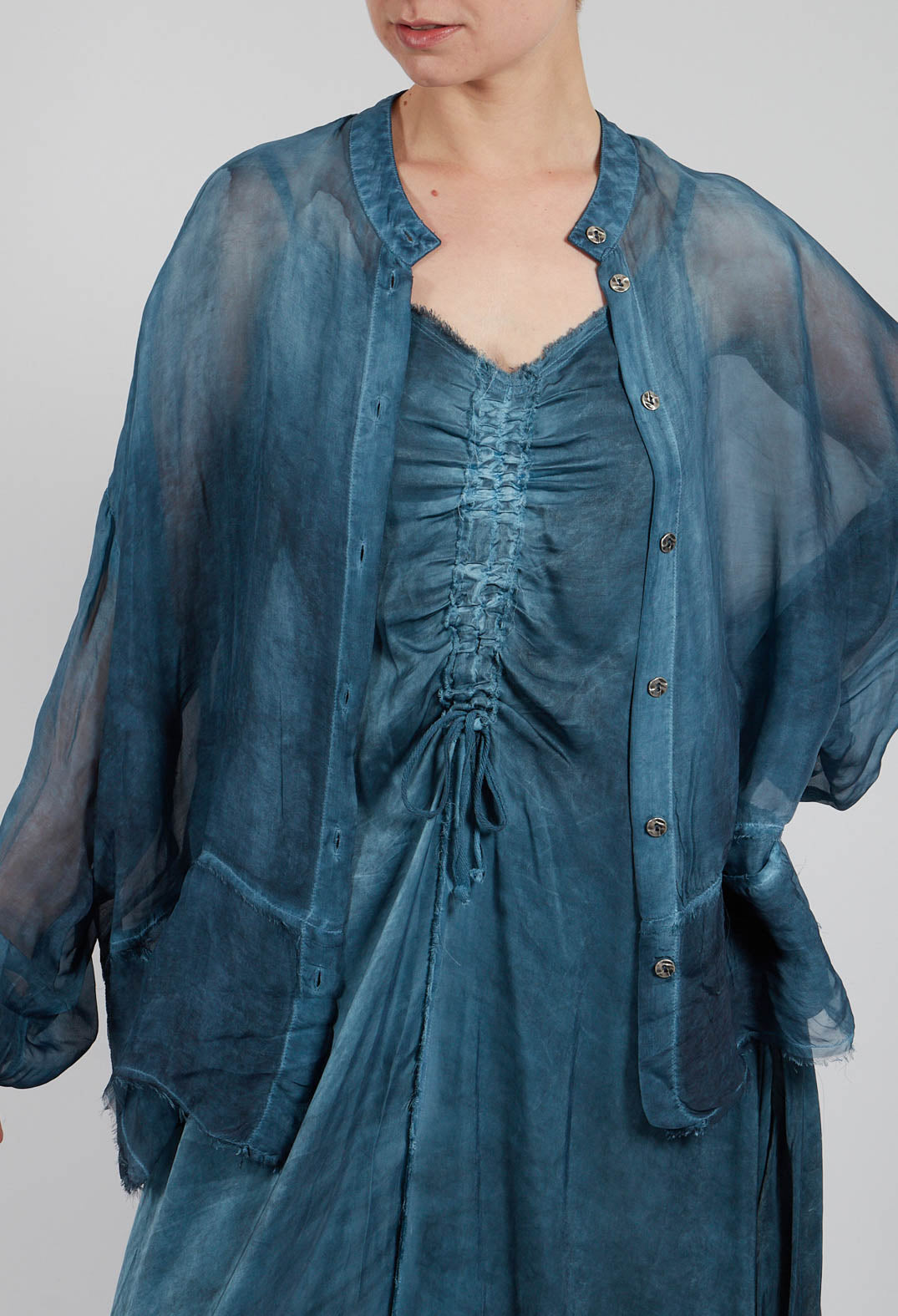 Long Sleeve Blouse in Blue Matisse