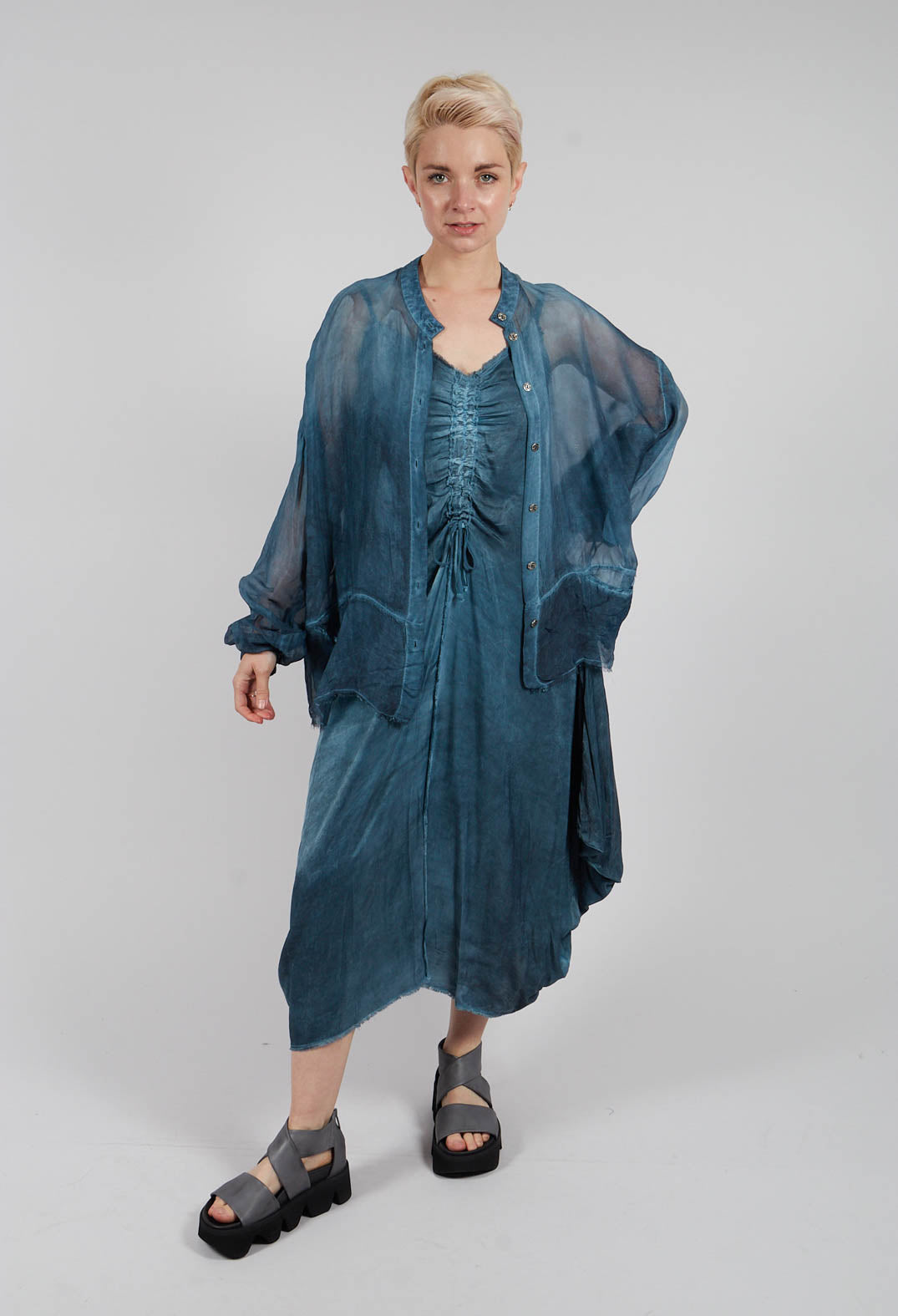 Long Sleeve Blouse in Blue Matisse