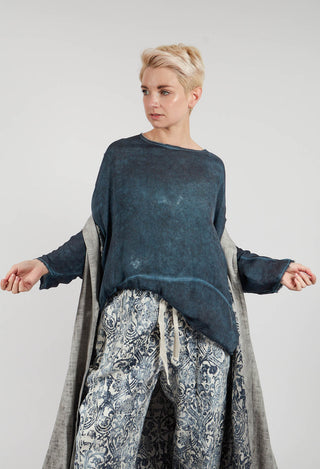 Round Neck Top in Blue Matisse
