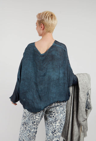 Round Neck Top in Blue Matisse