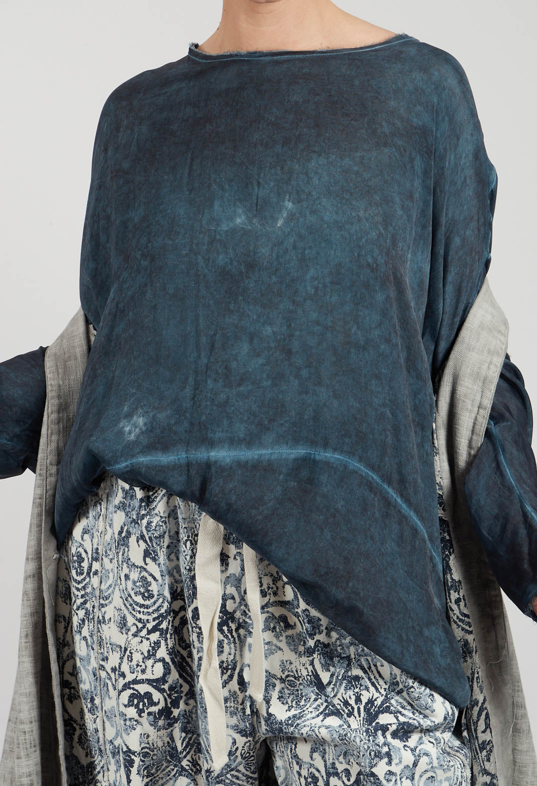Round Neck Top in Blue Matisse