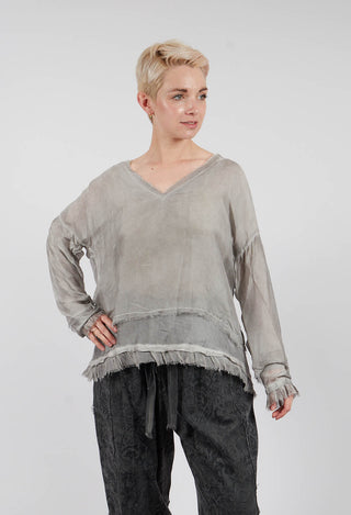 V-Neck Top in Grey Shadow