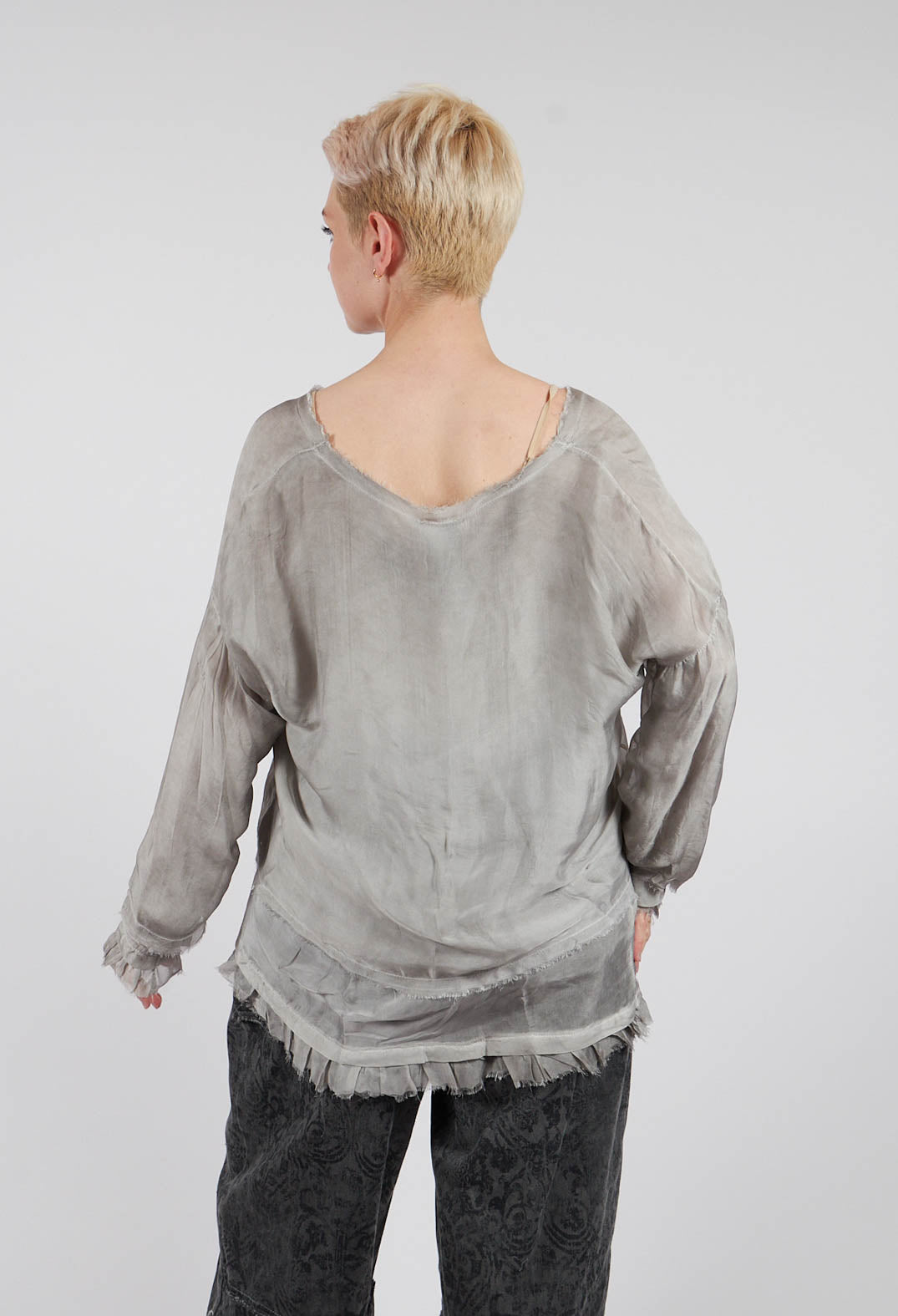V-Neck Top in Grey Shadow