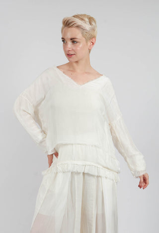 V-Neck Top in Antique White