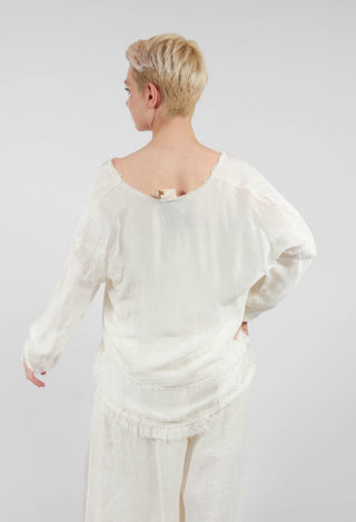 V-Neck Top in Antique White