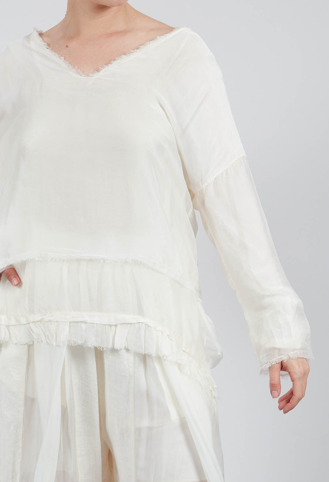 V-Neck Top in Antique White