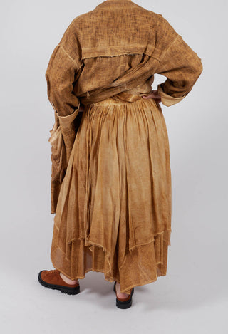 Maxi Skirt with Asymmetric Hem in Bronze Honey