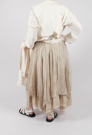 Maxi Skirt with Asymmetric Hem in Sand Shell