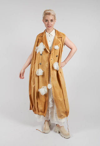 Double Breasted Gilet in Bronze Honey