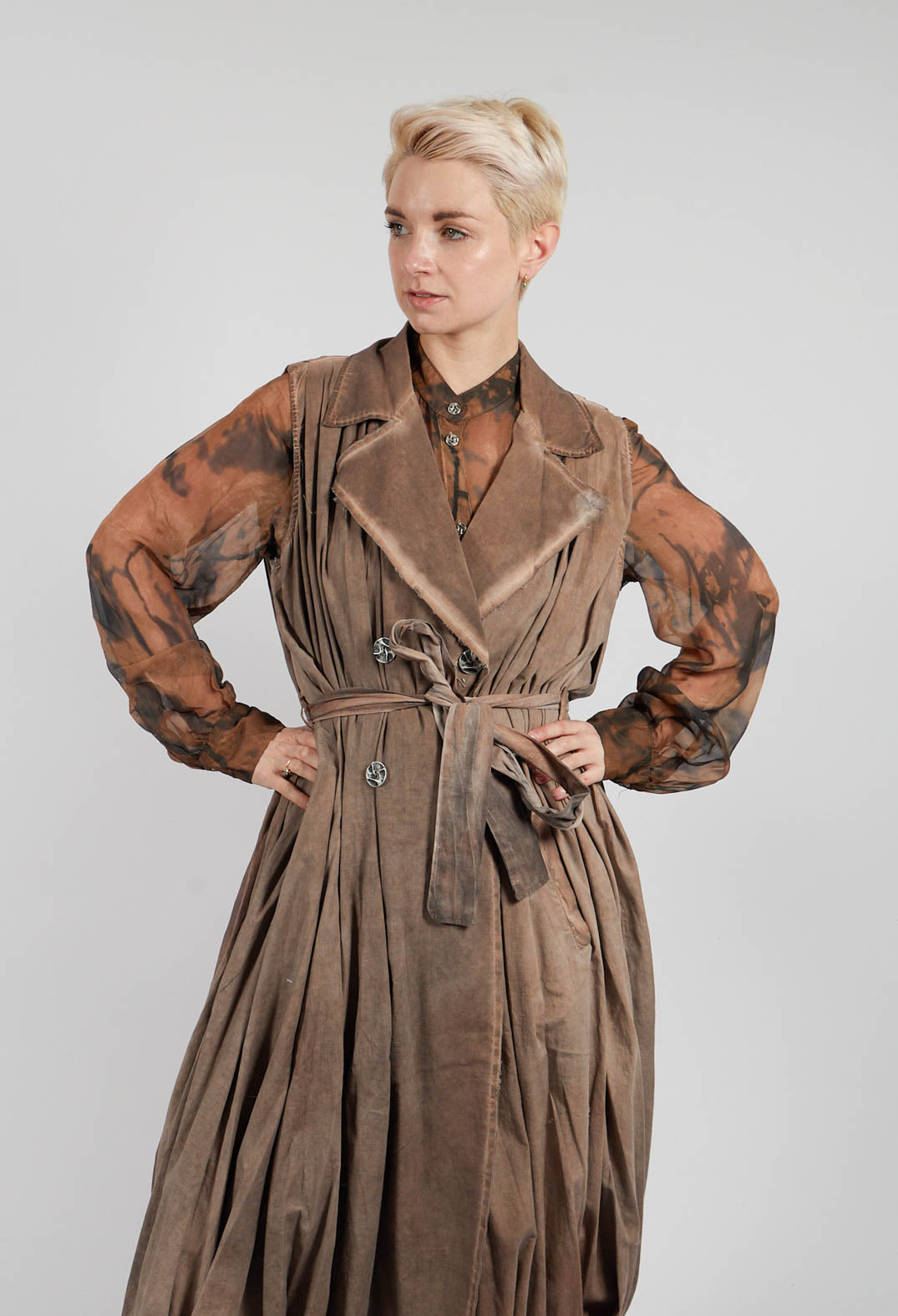 Double Breasted Gilet in Spicy Cinnamon