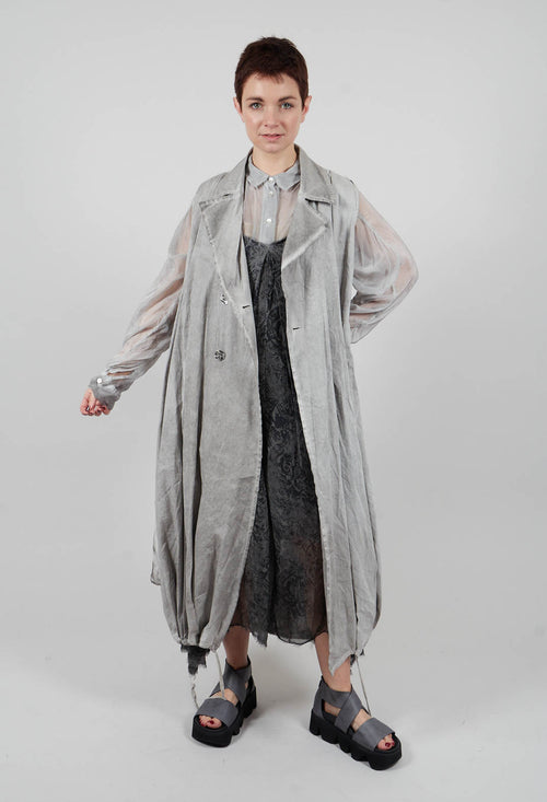 Double Breasted Gilet in Grey Shadow