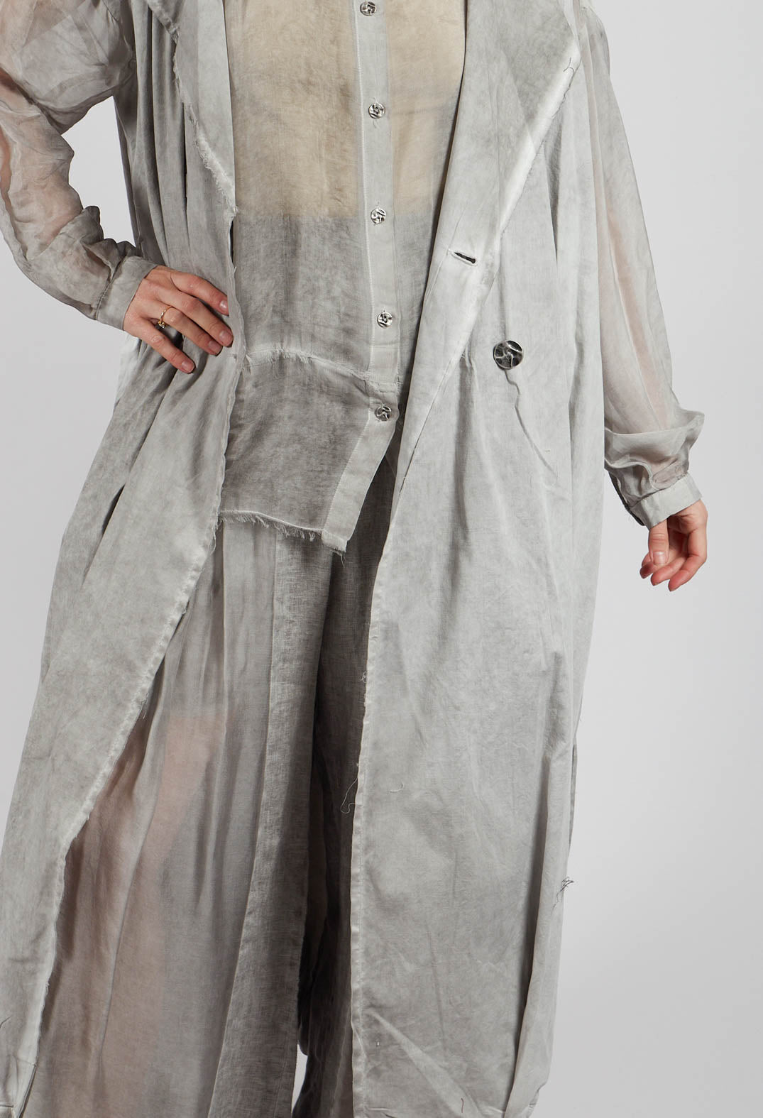 Double Breasted Gilet in Grey Shadow