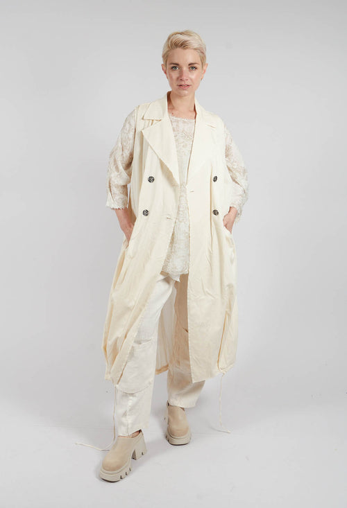 Double Breasted Gilet in Antique White