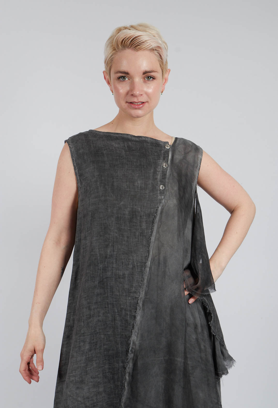 Sleeveless Midi Dress in Anthracite