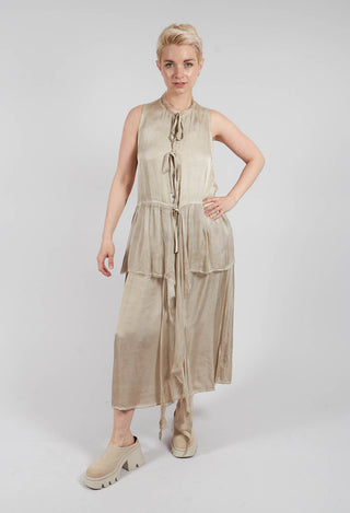 Sleeveless Dress in Sand Shell