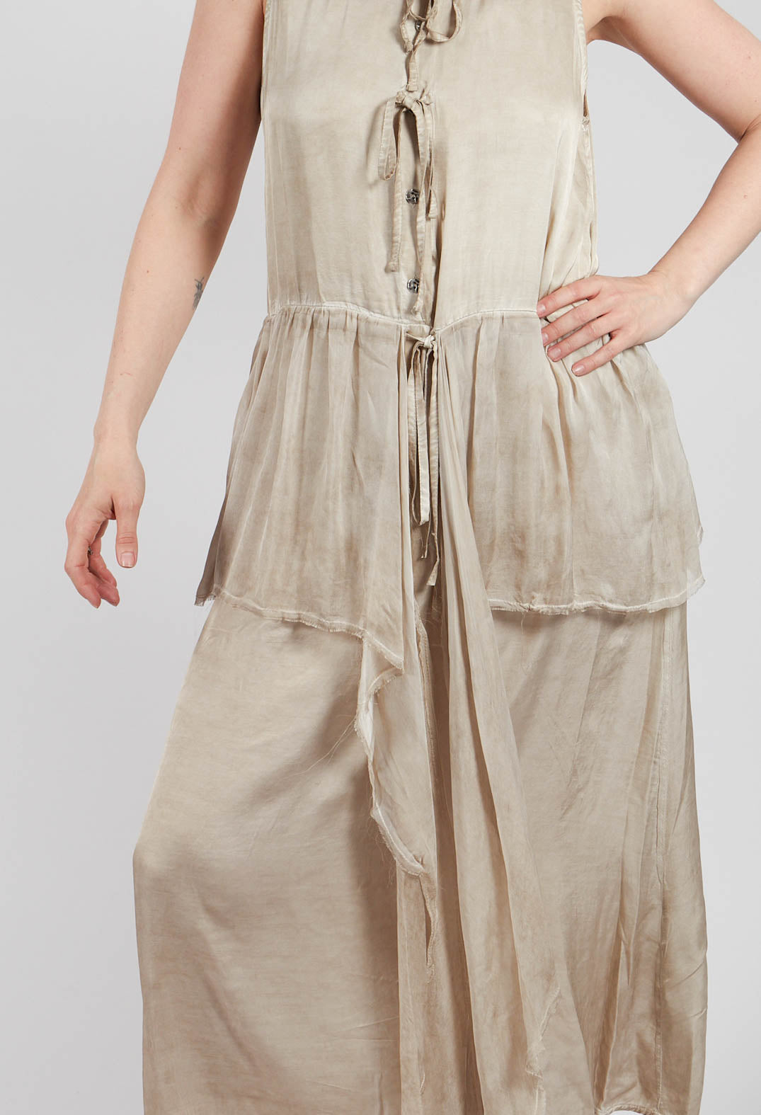 Sleeveless Dress in Sand Shell