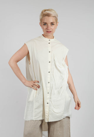 Sleeveless Shirt in Antique White