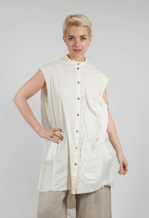 Sleeveless Shirt in Antique White