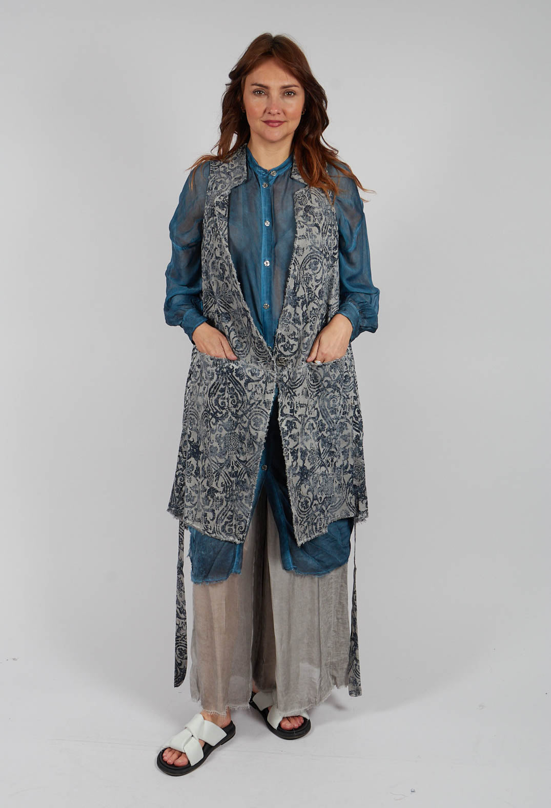 Longline Gilet in Grey Shadow