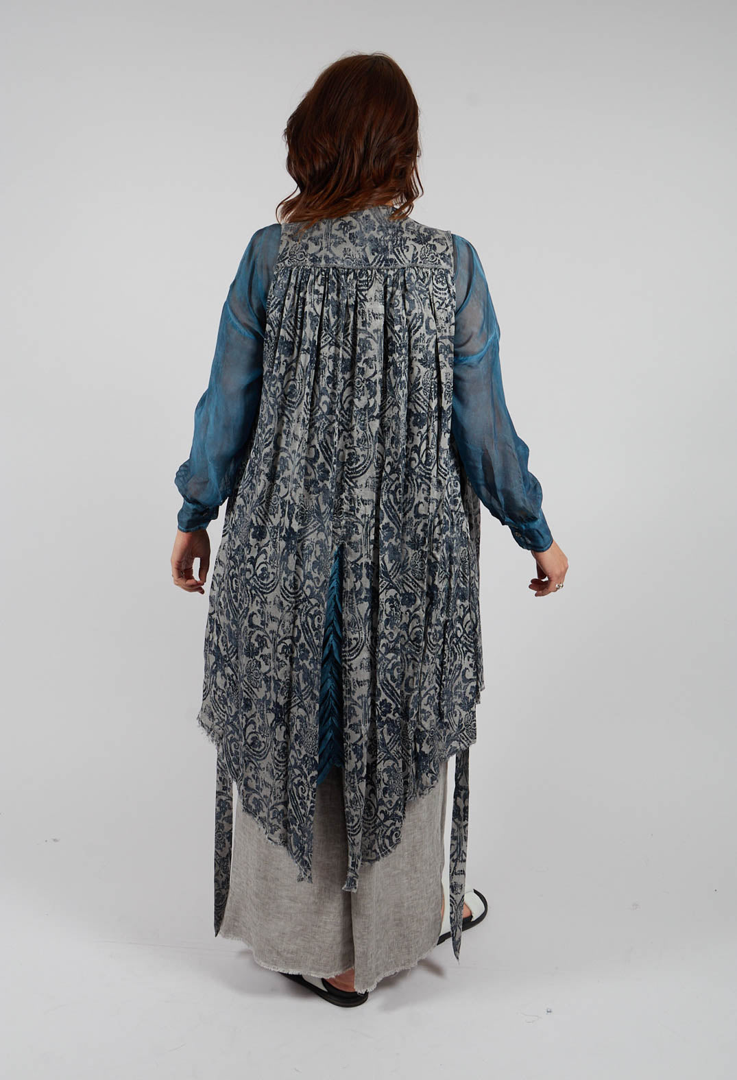 Longline Gilet in Grey Shadow