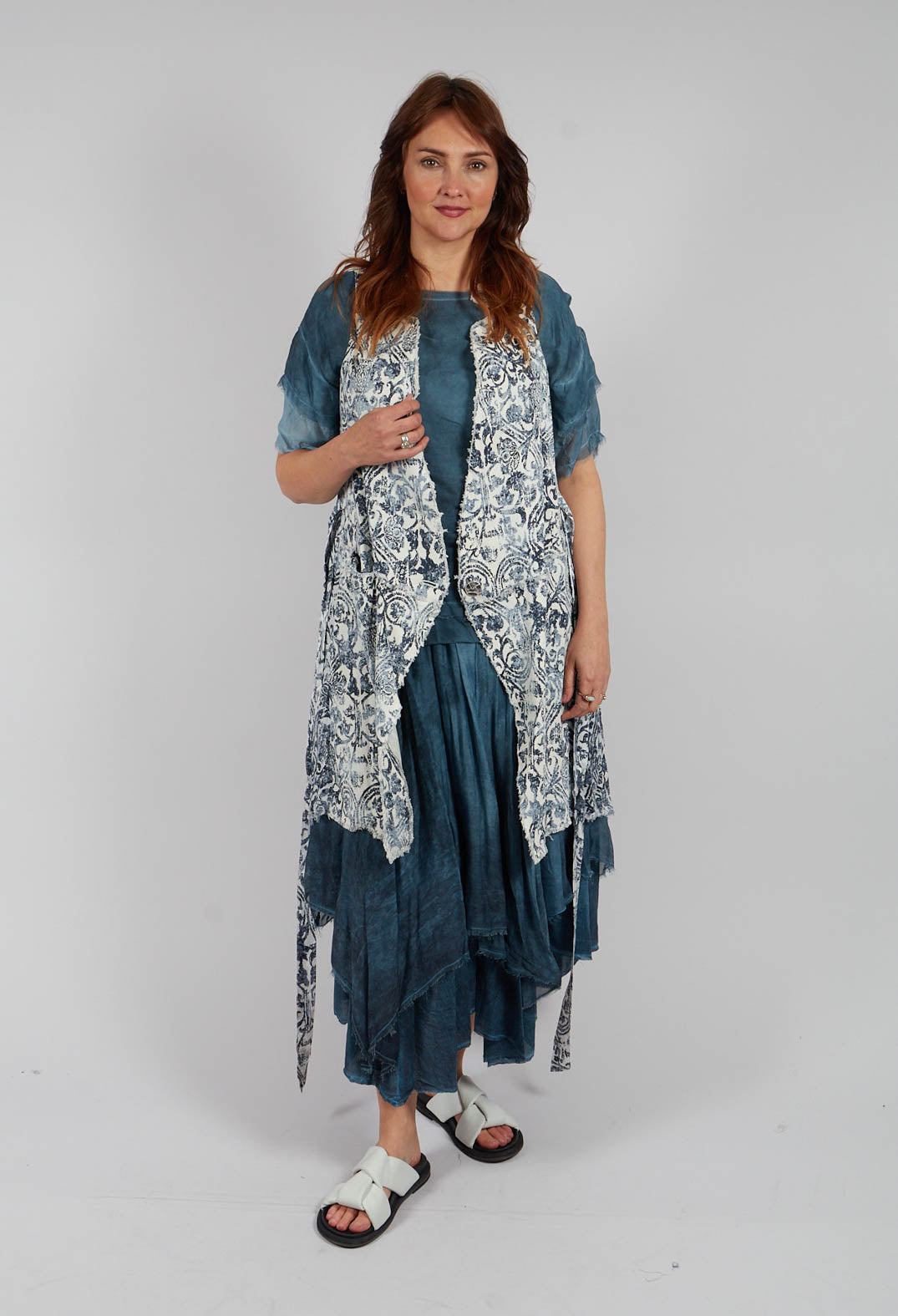 Longline Gilet in Antique White