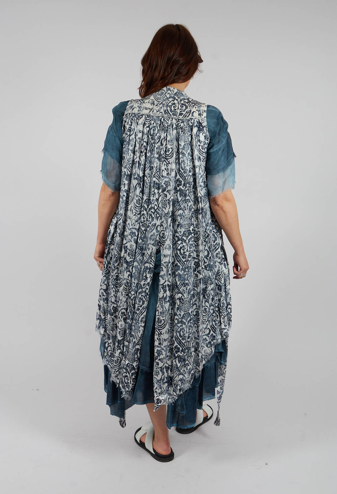 Longline Gilet in Antique White