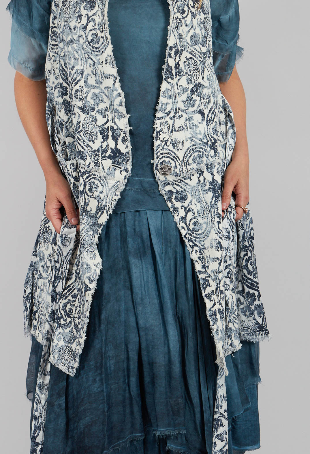 Longline Gilet in Antique White