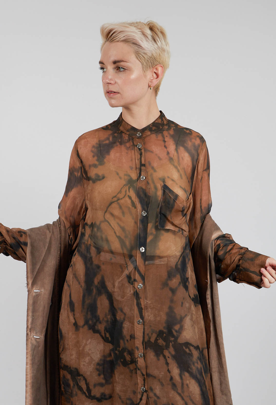 Lightweight Shirt Dress in Spicy Cinnamon