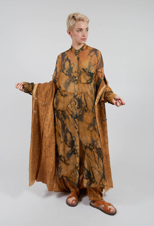 Lightweight Shirt Dress in Bronze Honey