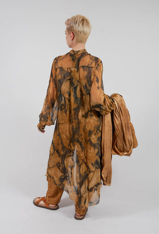 Lightweight Shirt Dress in Bronze Honey