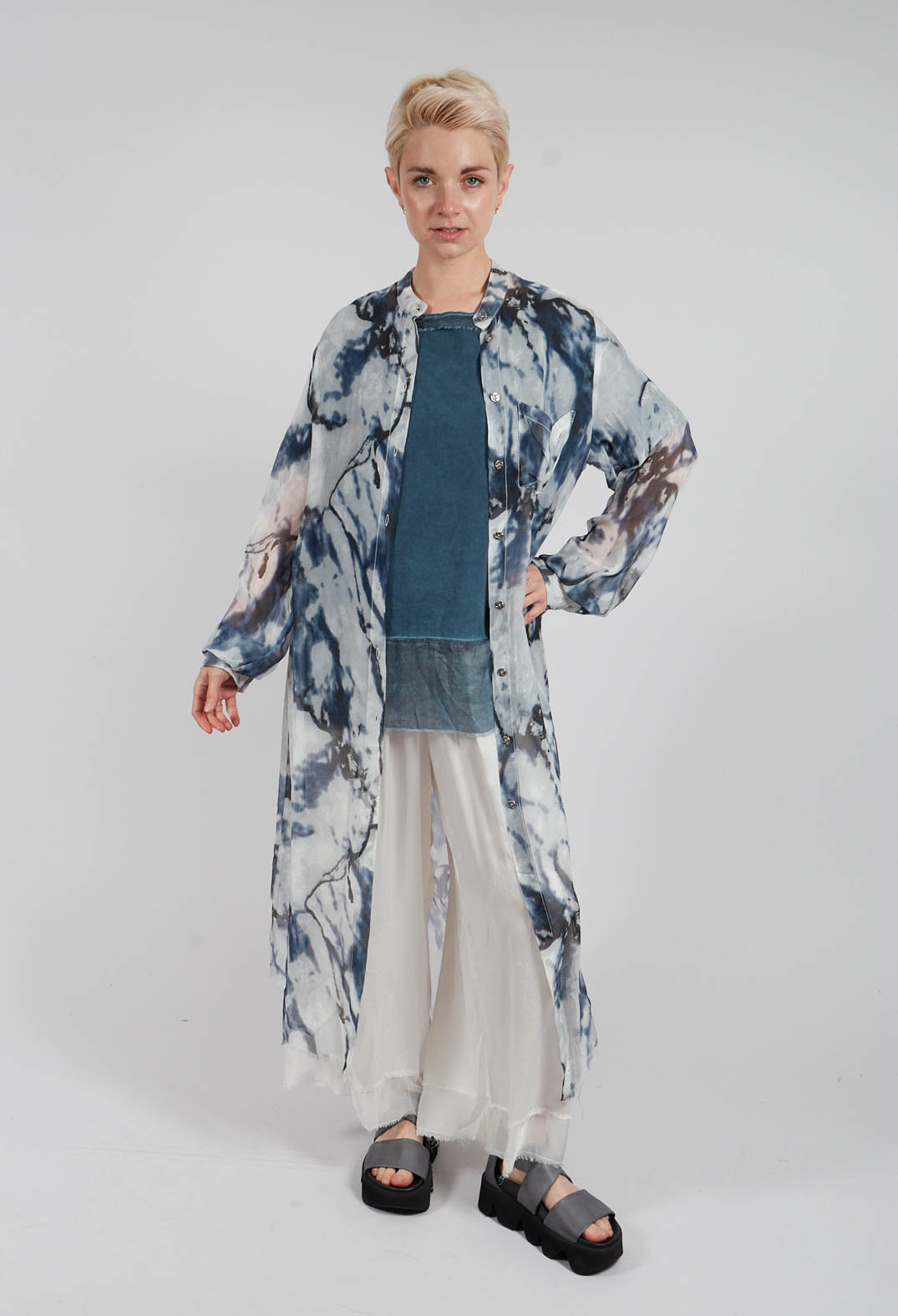Lightweight Shirt Dress in Antique White