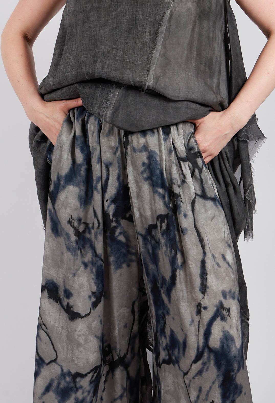 Palazzo Trousers in Grey Shadow