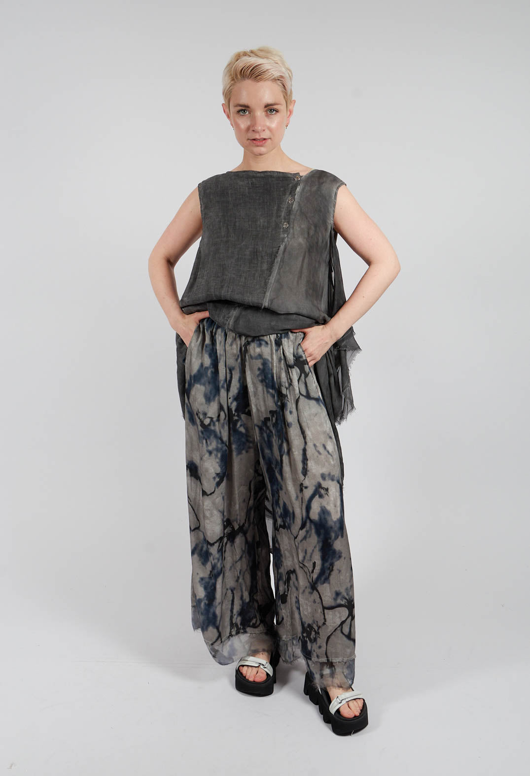 Palazzo Trousers in Grey Shadow