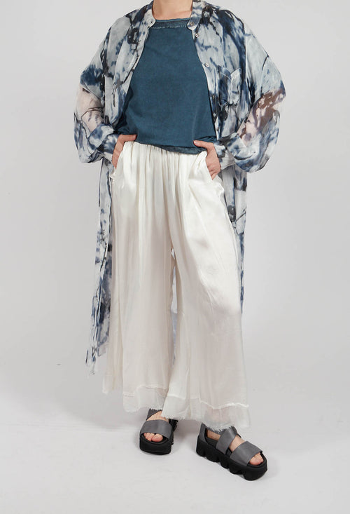 Palazzo Trousers in Plain Antique White