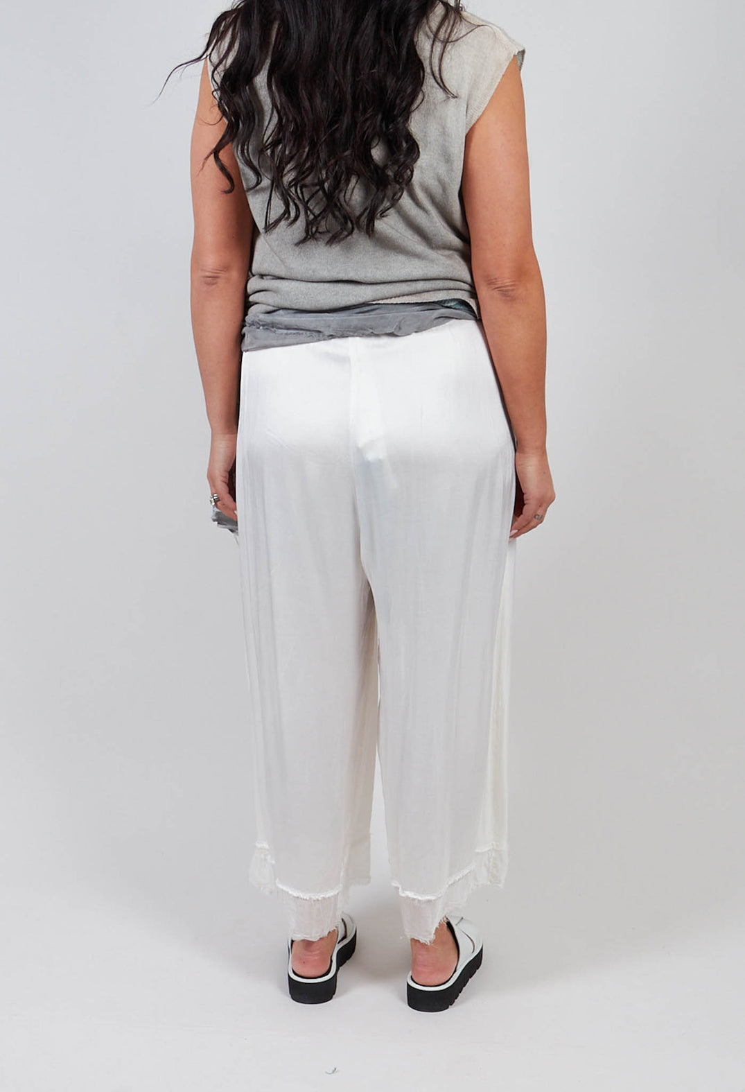 Palazzo Trousers in Plain Antique White