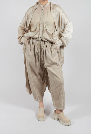 Relaxed Fit Trousers in Plain Sand Shell